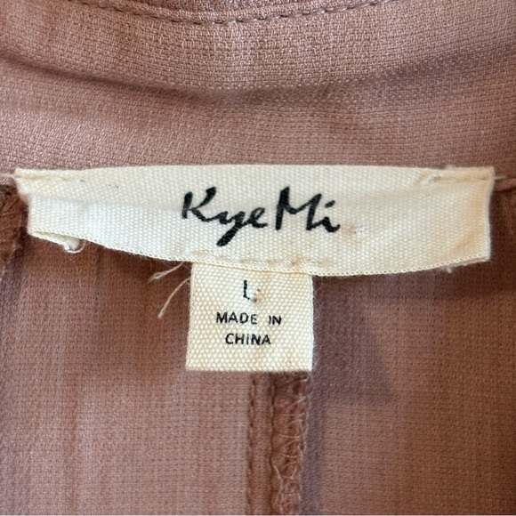 Kyemi Tunic blush neutral ruffle button loose L blouse top Pink oversized boho - Picture 4 of 13